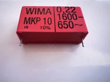 MKP10 0,22µF WIMA 0.22uF 220nF 10% 1600VDC 650VAC Film Capacitor Pitch 37.5mm
