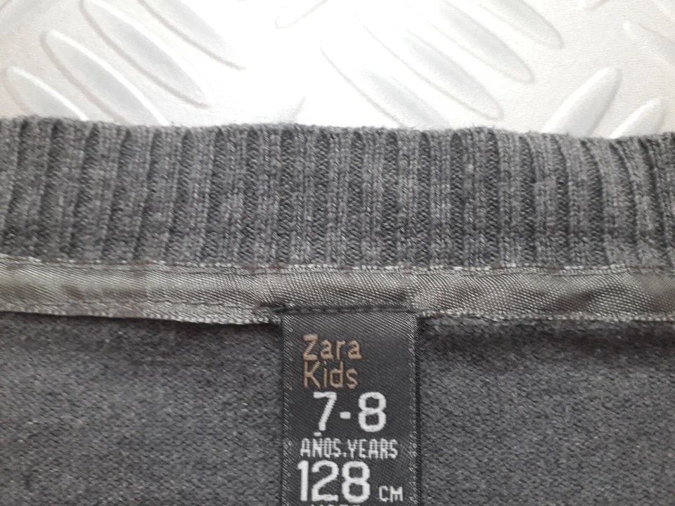 Gilet court ZARA KIDS 7-8 ans 128 cm gris manches longues très bon état - Photo 3/3