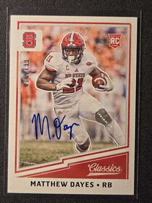 2017 Classics Rookie Auto Matthew Dayes NC State Cleveland Browns #'d 16/199