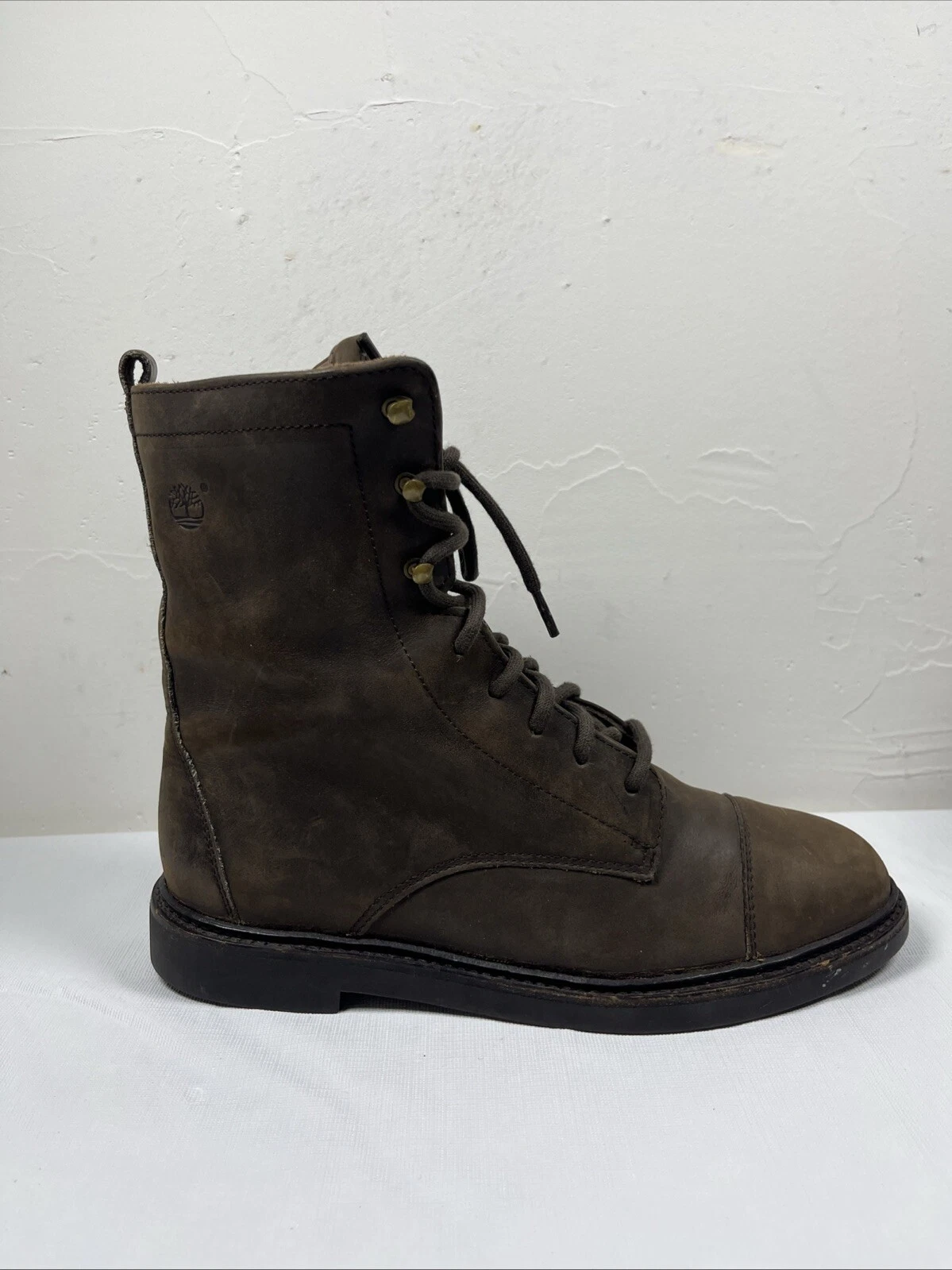Stivali da donna vintage Timberland impermeabili nabuk alla caviglia stringati marroni 8908 93383 7M