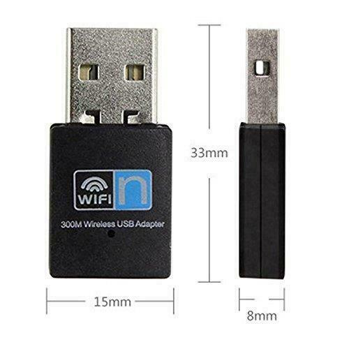 Adattatore WiFi USB Dongle 300 Mbps Wireless Lan Internet per Desktop PC Laptop US - Foto 3 di 9