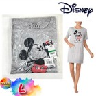 NWT Disney Womens L Mickey Mouse Short-Sleepshirt Grey Heather M8301186MK $40