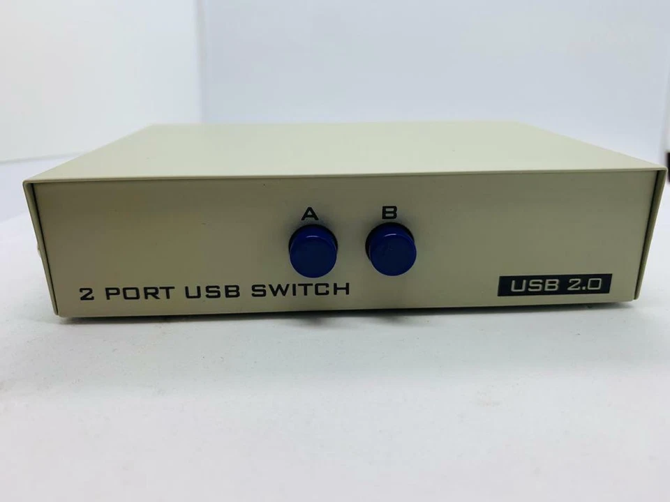 2 Port USB 2.0 Sharing Manual Switch Box Hub 2 PCS Share NON-POWER UK  - Image 3 of 4