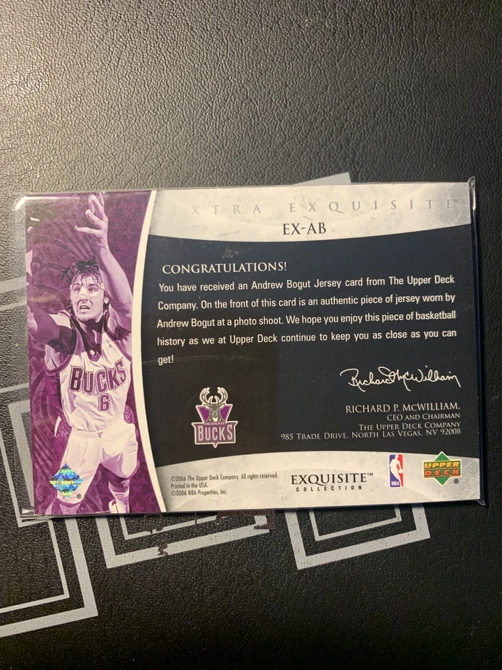 Andrew Bogut Upper Deck Extra Exquisite Patch 21/25 - Image 2 of 2