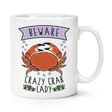 Attention Fou Crabe Femme 284ml Tasse - Drôle Animal Mer Mignon