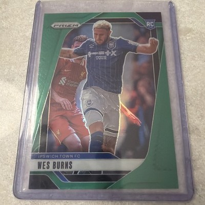 Wes Burns 2024-25 Panini Prizm Premier Green Prizm /5 Rookie RC SSP Wales 1/5