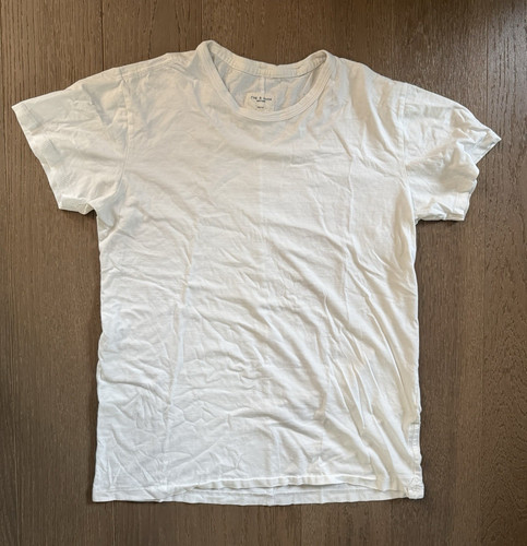 rag & bone Men's White Logo Cotton Jersey Crew Neck Short Sleeve T-Shirt XS