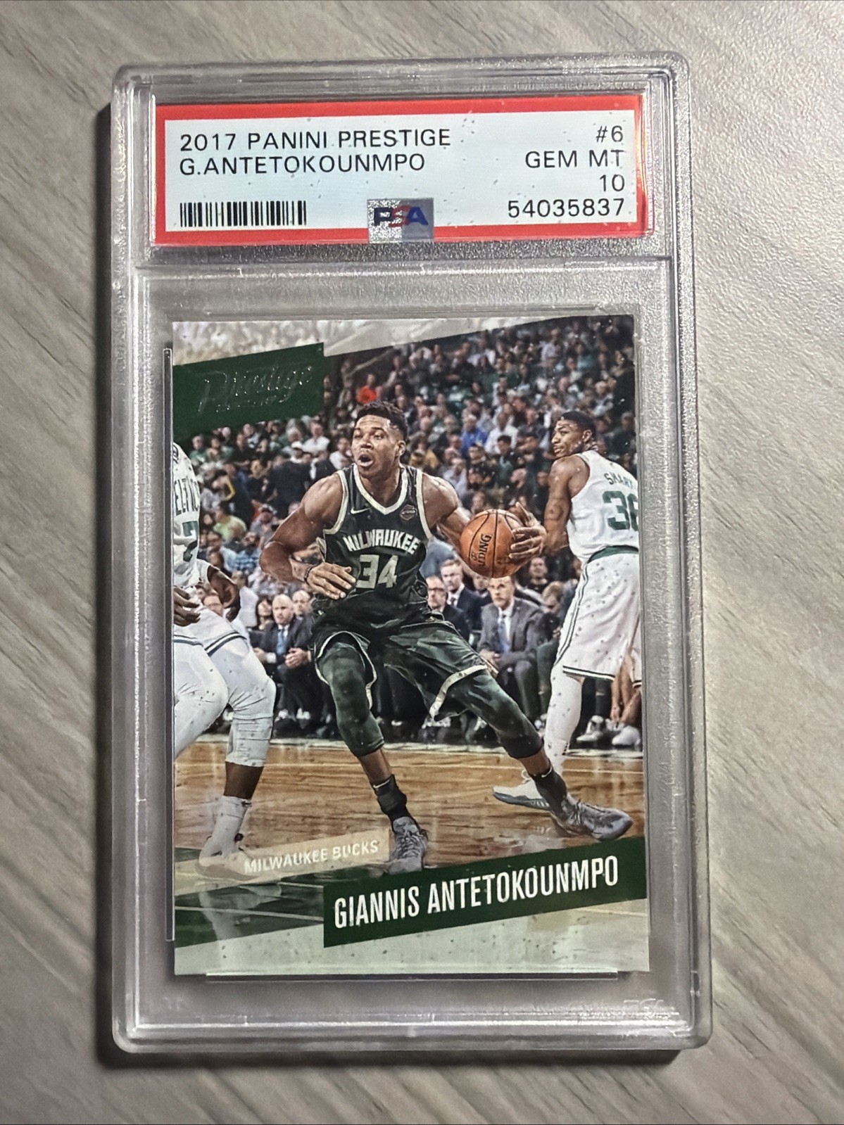 2017-18 Panini Prestige Giannis Antetokounmpo Heat Bucks #6 PSA 10 Gem