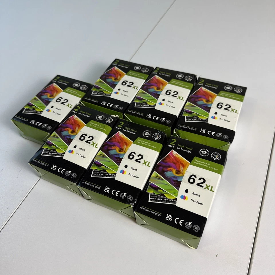 Lot of 7 - 62XL High Yield Ink Cartridges -7 Black & 7 Tri-Color - New in Box - Image 3 of 4