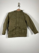 Old Navy Boys Utility Jacket   Size Small   Olive Green Hooded Canvas Coat
