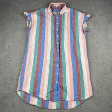 Madewell Central Shirtdress Womens Large Flagstaff Stripe Linen Button Up