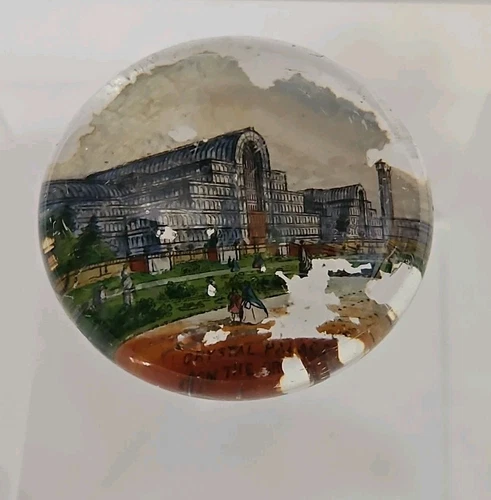 Antique Victorian CRYSTAL PALACE glass paperweight - Great Exhibition?