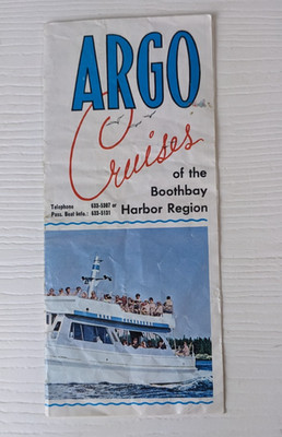 Argo Boat Tour Boothbay Region Maine Vintage Brochure Photos Route Map as is
