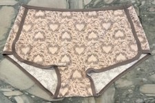 NEW Victoria Secret PINK Cotton Trim Boyshort Iced Coffee Tie Dye Hearts - XXL
