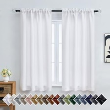 Curtains for Bedroom 63 Inch Length 2 40"W x 63"L Pack of 2 Pure White