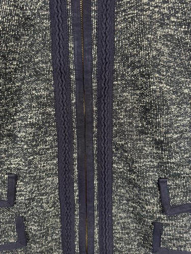 Talbots Navy Tweed Zip Blazer Jacket SZ 14 womens vn4889 business casual dress - Picture 4 of 9