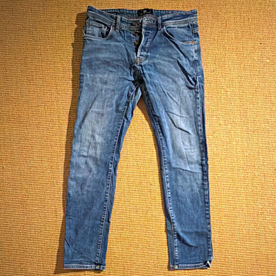 LTB Men s Straight Fit Blue Denim Jeans Button Fly 5-Pocket Logo Accents