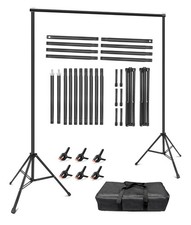 Height Adjustable Backdrop Stand W/ Crossbars  Spring Clamps Photography Events