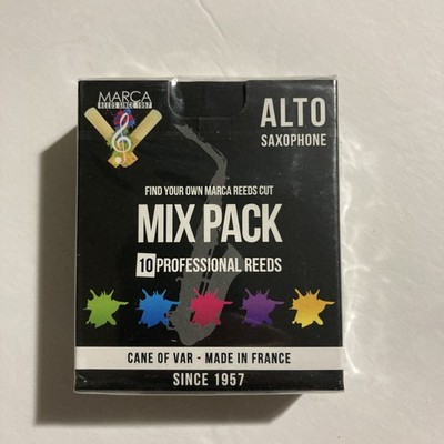Marca Mix Pack Pro Eb Sax Alto Saxophone Box of 10 Filed Reeds Strength 2.5