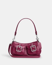 NWT Coach Ashton Baguette Bag CV943-novelty leather/Silver/Pink