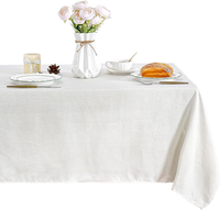 Abwaschbar 40X180Cm Wasserabweisendes Tischtuch In Leinen-Optik Aus Polyester Ge