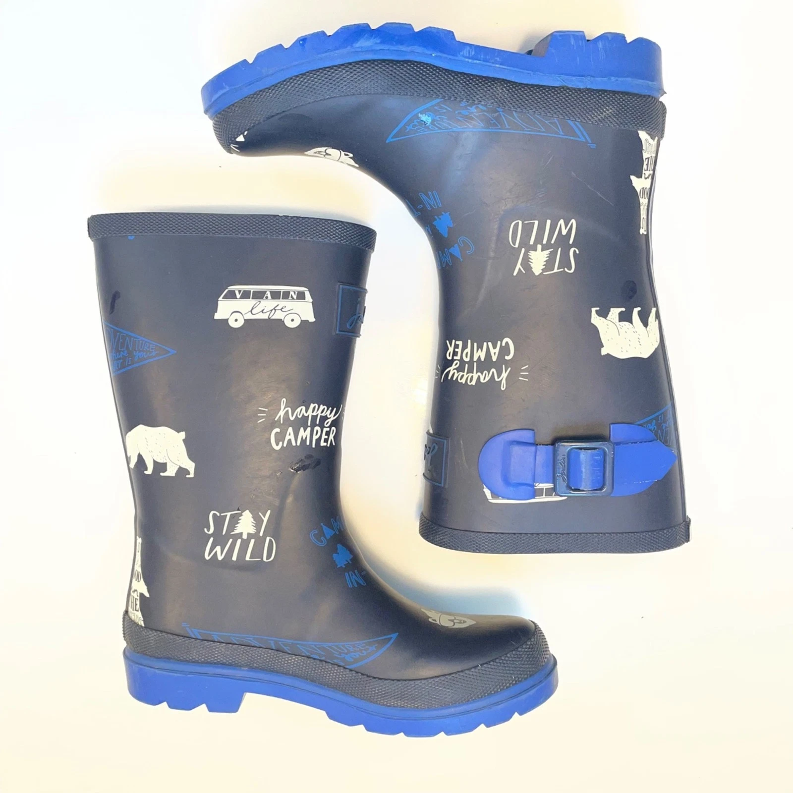 Joules Camper "Stay Wild" Rain Boots, Size 3