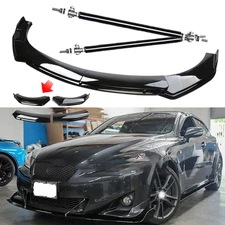 Front Bumper Lip Body Kit Spoiler Splitter Glossy Black For Lexus IS250 IS350 IS