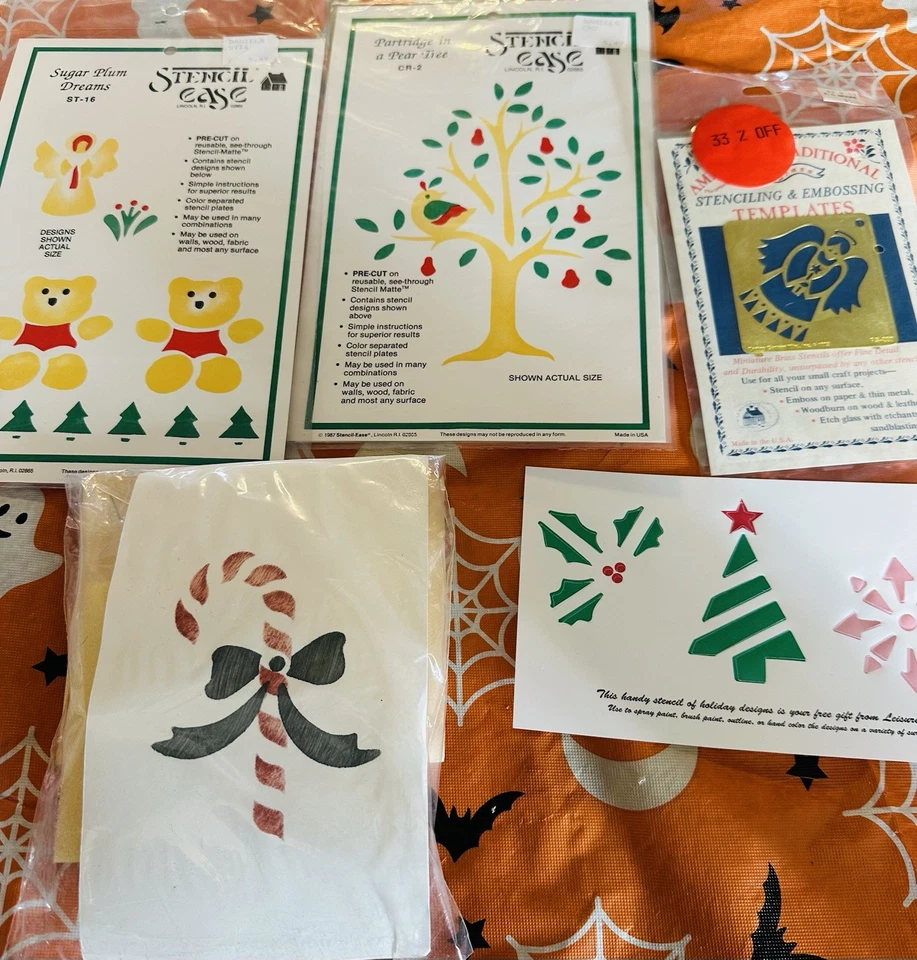 Vintage Christmas Stencils 80’s New In Package Lot Of 10 - Image 2 of 2