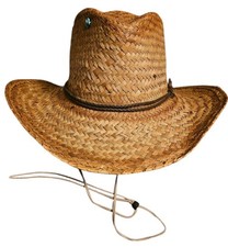 Woven Straw Cowboy Hat Braided Band Chin Cord Jacobson Hat Men L Coastal Cowboy