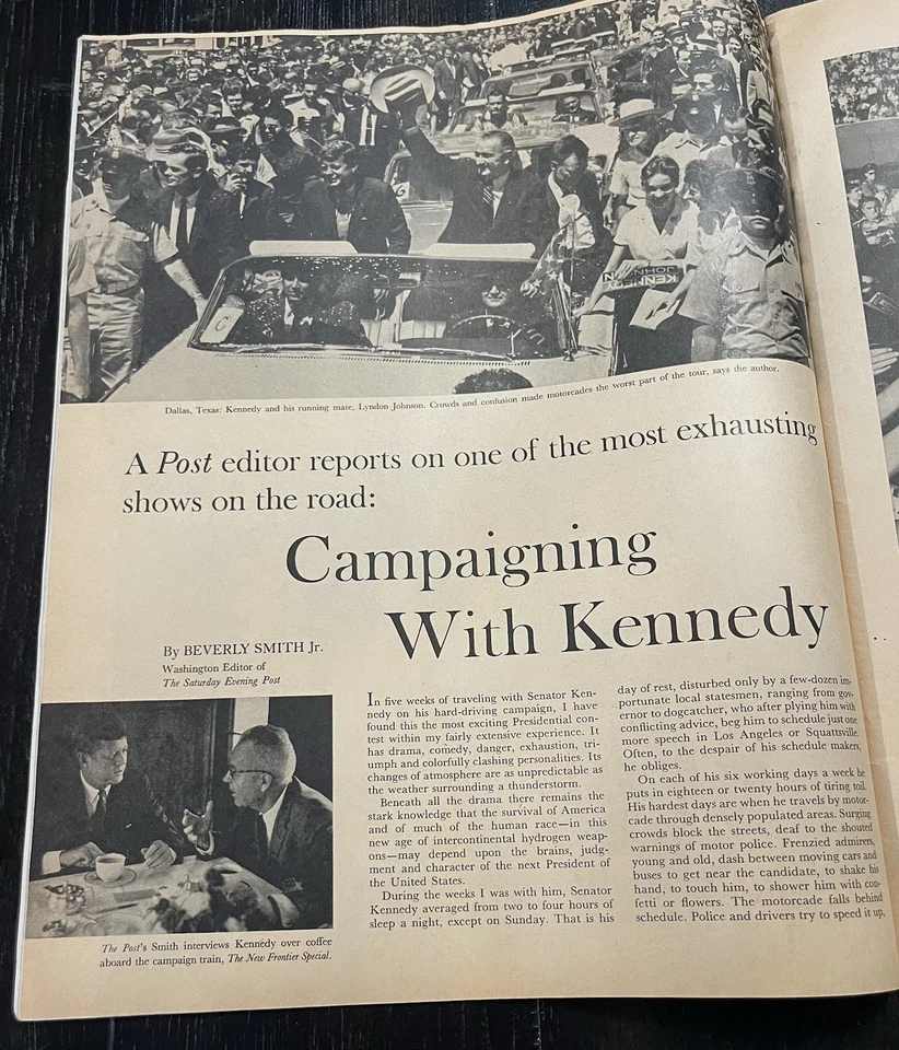 VTG Saturday Evening Post Oct 29 1960 John F Kennedy JFK Norman Rockwell - Image 4 of 4