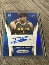 2014 Panini Prizm Blue Prizms /75 Travis Swanson #AR-TV RC Auto Detroit Lions