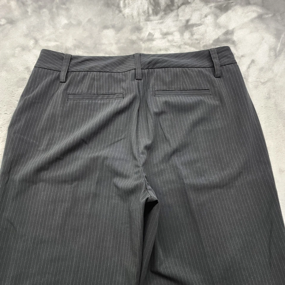 Pantalones CAbi para mujer 10 gris carbón tostado rayas pierna ancha puños pantalones oficina Foto 4 de 4