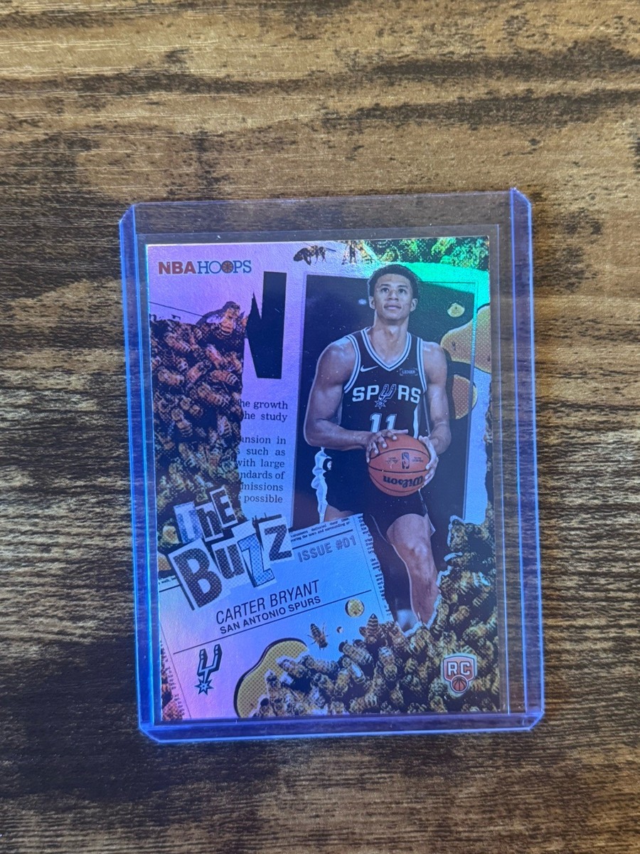 Carter Bryant 2025 NBA Hoops The Buzz #TB-14 Rainbow Foil RC Spurs