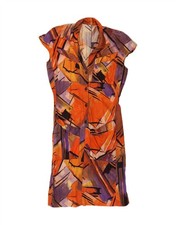 VINTAGE Womens Shirt Dress UK 14 Medium Multicoloured Geometric DF12