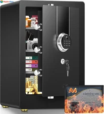 5.5 Cu. Ft. Large Security Safe,Waterproof and Fireproof Safe, Home Safe with...