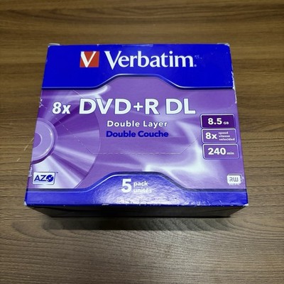 Verbatim DVD+R DL 8,5GB Double Layer 8x AZO Disc 5er Pack Neu Versiegelt