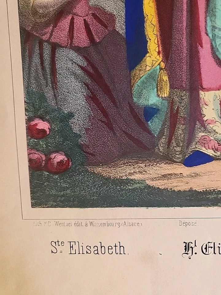 Imagerie de Wissembourg (Alsace) - Sainte Elisabeth - Lithographie coloriée - Photo 3/4