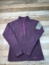 Eddie Bauer First Ascent Fleece 1/4 Zip Polartec Hiking Sweater Womens M Purple