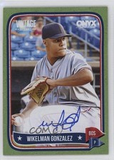 2024 Onyx Vintage Auto Green Bordered 14/50 Wikelman Gonzalez #VAWIGO Auto 0rd2