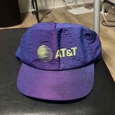 RARE VTG AT T LOGO GREEN SNAPBACK HAT BEFORE YOU DIG CALL MADE IN USA Iridescent
