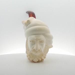 Meerschaum Ottoman Sultan Carved Pipe (As Is)