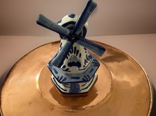 Delft  vintage Blue Spinning Windmill nice for a gift to collectors 