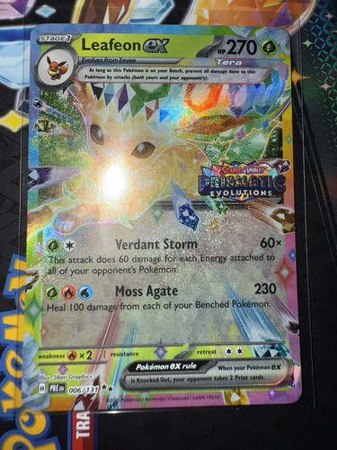 Pokemon Prismatic TCG Surprise Box Promo Stamp Karte Leafeon EX - Bild 1 von 1