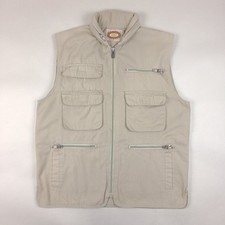 Vintage Banana Republic Safari Vest Mens Medium Beige Khaki Travel 80s 1980s