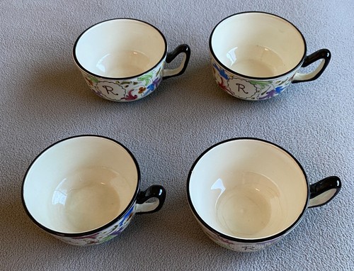 Titano ~ Four Cappuccino Cups ~ Vintage Monte Titano Ceramic Italian