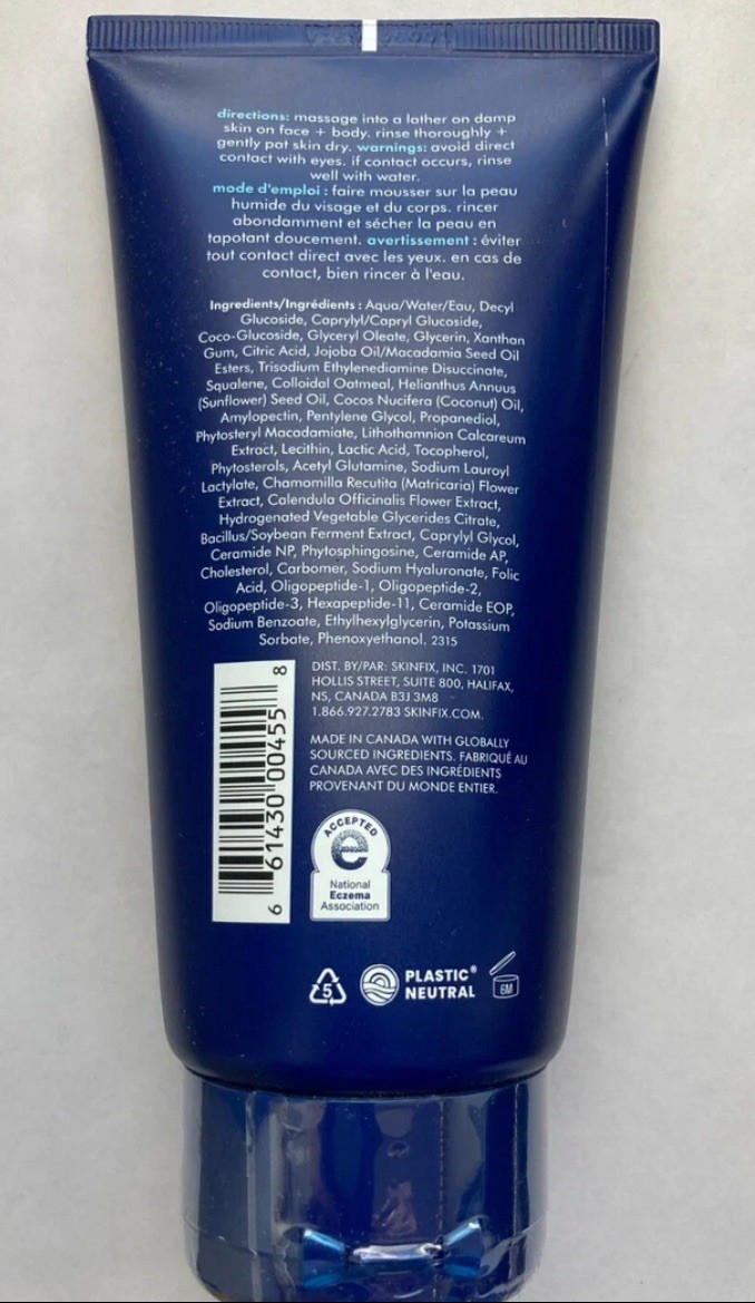 Skinfix Eczema+ Pre-Biotic Foaming Oil Cleanser Gentle Oil-to-Foam Face+Body 5Oz