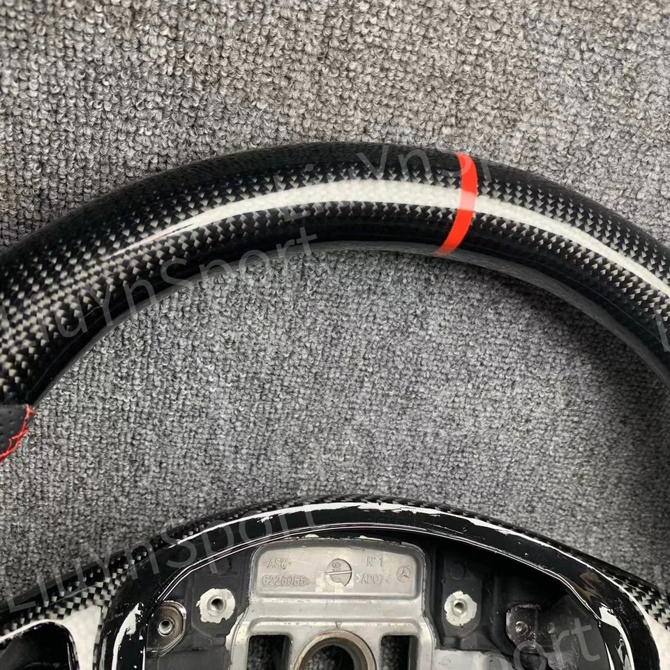 Volante de fibra de carbono para Mercedes-Benz AMG GT E63 C43 C63 S63 W205 W176 Foto 4 de 4