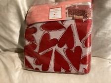 Happy Valentine  s Day Red Hearts 60 X 102  Oblong Tablecloth NWT