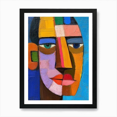 Face Of A Man 43 Kunstdruck gerahmt mit gerahmtem Wandbild Poster Leinwanddruck Bild
