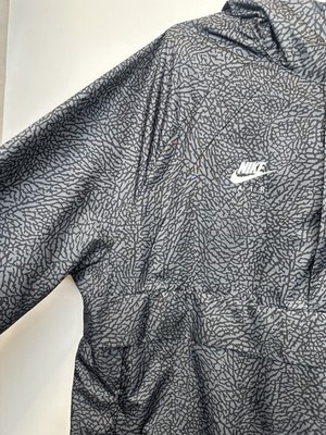 NIKE AIR JORDAN Black Cement Elephant Print Anorak Jacket Mens XL